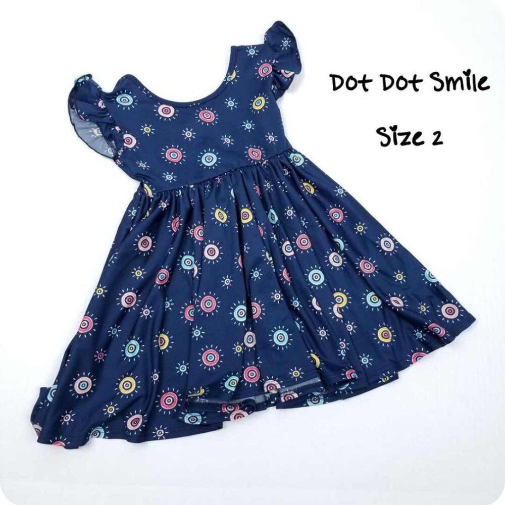 DotDotSmile Size 2t Empire Dress - NWT Navy Sun Print